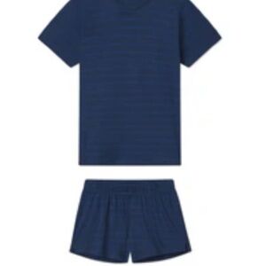 LAKE Pima Crew Shorts Set in Nightfall Anchor Stripe NWOT